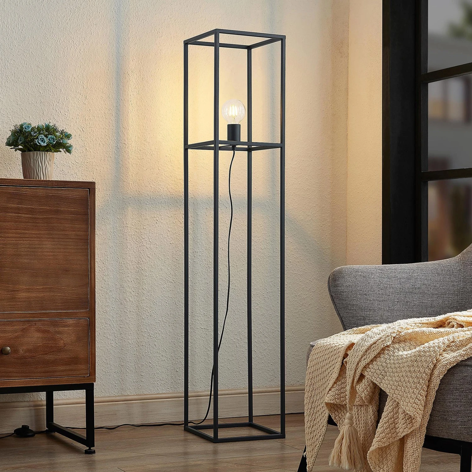 Lindby Jordana Lampadaire, Cadre, Noir, 1 lampe 3 Lindby Jordana Lampadaire, Cadre, Noir, 1 lampe