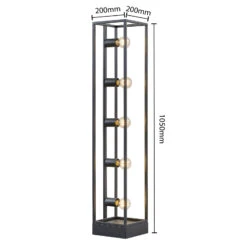 Lindby Xamara Lampadaire, Cadre, Noir, 5 lampes -EGLO || By Rydens || Lucande Soldes 9628015 4