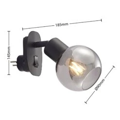 Lindby Lioma Lampe Sur Prise, Inclinable, Noire -EGLO || By Rydens || Lucande Soldes 9628266 3