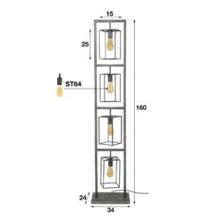 Lampe Sur Pied Perpendillu, à Quatre Lampes -EGLO || By Rydens || Lucande Soldes 9911021 4