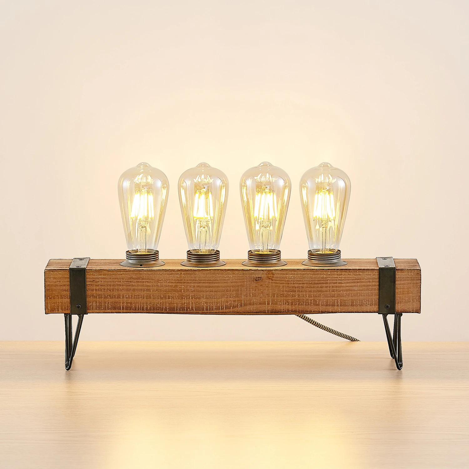 Lindby Sverina Lampe à Poser En Bois, à 4 Lampes 6 Lindby Sverina Lampe à Poser En Bois, à 4 Lampes – Image 4