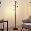 Lindby Sibillia Lampadaire En Métal Et Bois -EGLO || By Rydens || Lucande Soldes 9921051