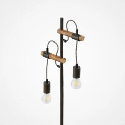 Lindby Sibillia Lampadaire En Métal Et Bois -EGLO || By Rydens || Lucande Soldes 9921051 3