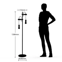 Lindby Sibillia Lampadaire En Métal Et Bois -EGLO || By Rydens || Lucande Soldes 9921051 6