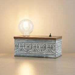 Lindby Mella Lampe à Poser Au Caractère Vintage -EGLO || By Rydens || Lucande Soldes 9921081 6