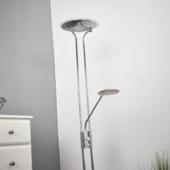 Lampadaire LED Aras Avec Liseuse, Chromé -EGLO || By Rydens || Lucande Soldes 9945224 5