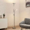Lindby Seppa Lampadaire LED, Rond, Nickel -EGLO || By Rydens || Lucande Soldes 9945421