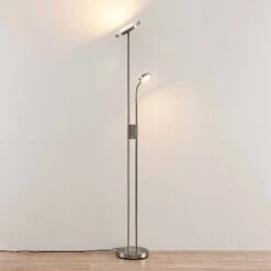 Lindby Seppa Lampadaire LED, Rond, Nickel -EGLO || By Rydens || Lucande Soldes 9945421 2
