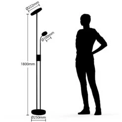 Lindby Seppa Lampadaire LED, Rond, Nickel -EGLO || By Rydens || Lucande Soldes 9945421 6