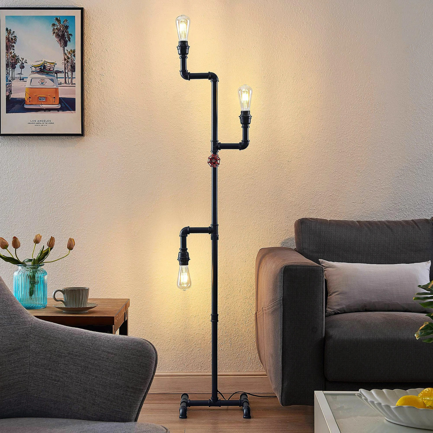 Lindby Gibari Lampadaire Au Design Industriel 3 Lindby Gibari Lampadaire Au Design Industriel