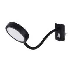 Lindby Toulin Lampe Prise LED, Bras Flexible, Noir